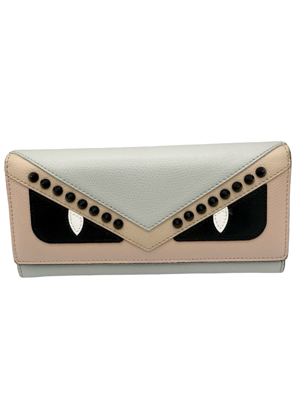 Fendi Monster Eyes Bag Bugs Studded Leather Continental Wallet 8M0251